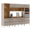 Ver imagem 1 de Cozinha Completa Proença 9 Portas 8 Gavetas com Vidro Dp3101rf Nogueira/nude Prime Tx - Demóbile