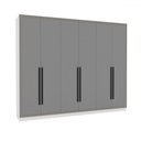 Ver imagem 2 de Guarda-roupa Casal Valência 6 Portas 4 Gavetas Branco/cinza - Politorno
