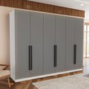 Ver imagem 1 de Guarda-roupa Casal Valência 6 Portas 4 Gavetas Branco/cinza - Politorno