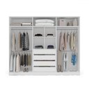 Ver imagem 3 de Guarda-roupa Casal Valência 6 Portas 4 Gavetas Branco/cinza - Politorno