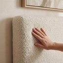 Ver imagem 4 de Cabeceira Painel Suspenso Solteiro 90 cm Luna Retangular Boucle Bege Artte