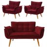 Conjunto de Poltronas 2 Opalas e 1 Namoradeira Vermelho Bordô - 1