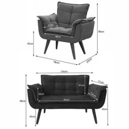 Conjunto de Poltronas 2 Opalas e 1 Namoradeira Vermelho Bordô - 2