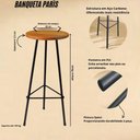 Ver imagem 3 de Banqueta Retro Alta Ferro Industrial Assento Peroba 70cm