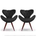 Ver imagem 1 de Kit 2 Poltronas Decorativas Cadeiras Egg com Capitonê Cinza com Base Fixa de Madeira