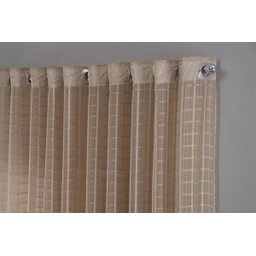 Cortina Voil Xadrez para Sala, Quarto e Cozinha 3,00 X 2,80 Avelã - 2