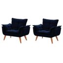 Ver imagem 1 de Kit 2 Poltronas Decorativas Opala Azul Marinho