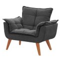Ver imagem 2 de Kit 2 Poltronas Decorativas Sala Recepção Escritório Opala Cinza Escuro