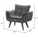 Ver imagem 3 de Kit 2 Poltronas Decorativas  Sala Recepção Escritório Opala Cinza Escuro