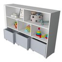 Ver imagem 3 de Organizador Infantil Natanael Baús Porta Carrinho MDF 135cm Cinza Woodcore