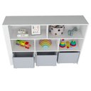 Ver imagem 4 de Organizador Infantil Natanael Baús Porta Carrinho MDF 135cm Cinza Woodcore