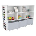 Ver imagem 1 de Organizador Infantil Natanael Baús Porta Carrinho MDF 135cm Cinza Woodcore
