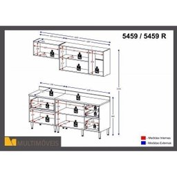 Cozinha Completa 7 Módulos 7 Portas Calábria Multimóveis - 4 Cozinha Completa 7 Módulos 7 Portas Calábria Multimóveis - 4