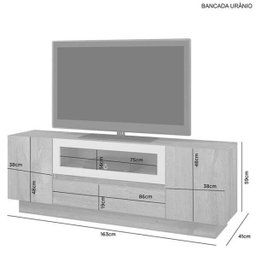 Rack para TV até 56 Polegadas Uranio Naturale Off Jcm Movelaria - 3 Rack para TV até 56 Polegadas Uranio Naturale Off Jcm Movelaria - 3