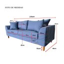 Ver imagem 6 de Sofá de Capa | Pés Base Madeira | Tecido Acquablock | 210cm | Azul