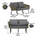 Ver imagem 3 de Conjunto de Poltronas, Namoradeira e Mesa Milão em Alumínio com Almofadas Impermeáveis para Trama Or