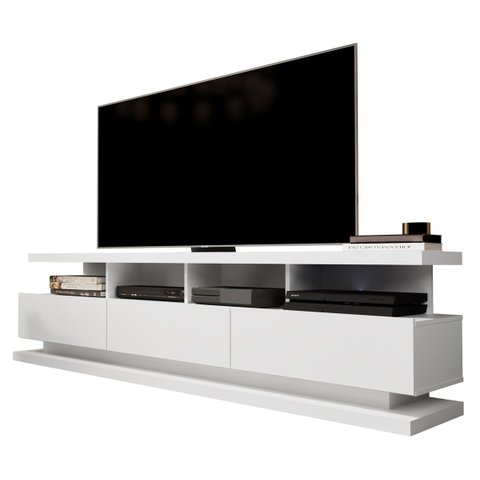 Rack para Tv Vivare Wood 1.6 Branco Acetinado - Germai Móveis