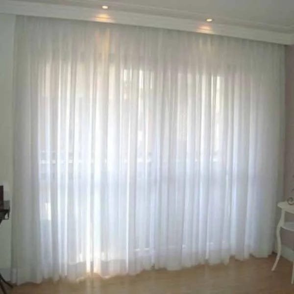 Cortina Voil Priori Sala Quarto 2,80x1,60m com Ilhós - Branco - 1