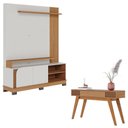 Ver imagem 1 de Estante Home Theater Jurerê 1.5 Off White Matte Freijó com Aparador Riviera Freijó - Colibri