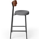 Ver imagem 6 de Kit 06 Banquetas Baixa Cozinha Sala Jantar Milão L02 Couríssimo Marrom Linho Cinza Escuro - lyam