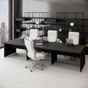 Ver imagem 1 de Plataforma de Trabalho 6 Lugares com Pé Painel MDP 360cm Preto F5 Office
