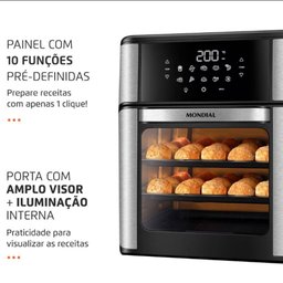Fritadeira Elétrica sem Óleo Air Fryer Oven 2 em 1 Afo-12l-bi 12l Digital Mondial 110v - 9
