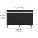 Ver imagem 2 de Balcão Gabinete Manu 120cm 3 Portas - com Tampo - Preto