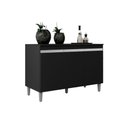 Ver imagem 1 de Balcão Gabinete Manu 120cm 3 Portas - com Tampo - Preto