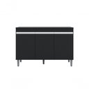 Ver imagem 6 de Balcão Gabinete Manu 120cm 3 Portas - com Tampo - Preto