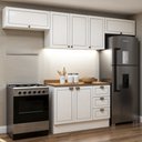 Ver imagem 2 de Cozinha Completa 4PÇS 7PTS 3GAV Americana Bco/Ebano c/ Tpo e Rod
