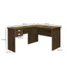 Mesa de Canto L Escrivaninha Office 2 Gavetas e Chave Taurus:jequitibá - 3