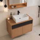Ver imagem 2 de Conjunto Gabinete de Banheiro Suspenso com LED Llily 70cm