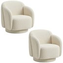 Ver imagem 1 de Kit 2 Poltronas Avany Giratória Bouclé Off White Nexta Casa