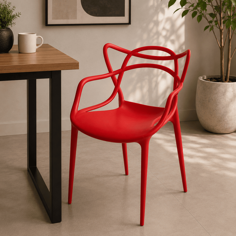 Cadeira de Jantar Allegra Design Moderno em Polipropileno - Vermelha