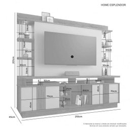Estante Home 65 Polegadas Esplendor Candian JCM Móveis - 3