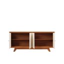 Ver imagem 3 de Buffet 4 Portas com Frisos Decorativos e Prateleiras Dj Móveis Soleil Freijó Off White