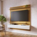 Ver imagem 3 de Painel para Tv até 65 Polegadas Juriti 2 Portas 2 Prateleiras Naturale/off White Matte - Colibri