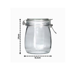 Pote Hermético Vidro Premium Redondo com Super Trava 830ml - 2