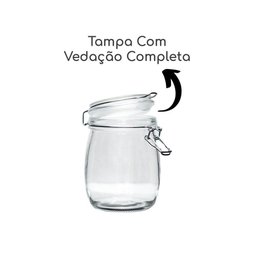 Pote Hermético Vidro Premium Redondo com Super Trava 830ml - 3
