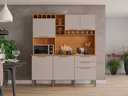 Ver imagem 4 de Armário de Cozinha 6 Portas 2 Gavetas New Topázio Salleto Cinamomo/off White