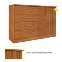 Ver imagem 4 de Cômoda Ripada Barcelona C/ Sapateira 4 Gavetas com 1 Porta Tcil Móveis Cômoda Barcelona Ripada Cinam