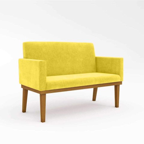 Sofá Namoradeira Confortável Sala de Estar ? Balaqui Decor Cor:amarelo