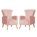 Ver imagem 1 de Kit 02 Poltronas Melinda Veludo Rosa