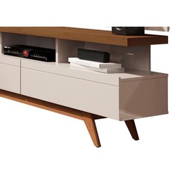 Rack com Painel Vivare Wood 1.8 Off White com Freijó - Germai Móveis - 5
