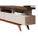 Ver imagem 5 de Rack com Painel Vivare Wood 1.8 Off White com Freijó - Germai Móveis