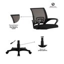 Ver imagem 3 de Cadeira de Escritório Nelis Ergonômica com Apoio de Lombar e Braço Fixo Base Giratória Preta