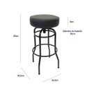 Ver imagem 4 de Jogo de Mesa Laura Bistrô Altura 92cm com Vidro + 2 Banquetas Cozinha Bar Altura 65cm Redonda Cor Pr