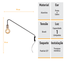 Ver imagem 5 de Arandela Fluxo 70 Cm - Cobre - 2543-10