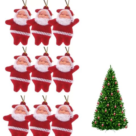 Kit 9 Mini Papai Noel Pendente Enfeite Natalino para Arvore de Natal Decoração Porta Decorar