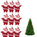 Ver imagem 1 de Kit 9 Mini Papai Noel Pendente Enfeite Natalino para Arvore de Natal Decoração Porta Decorar